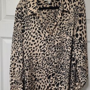 Lepoard Print Silky Shirt